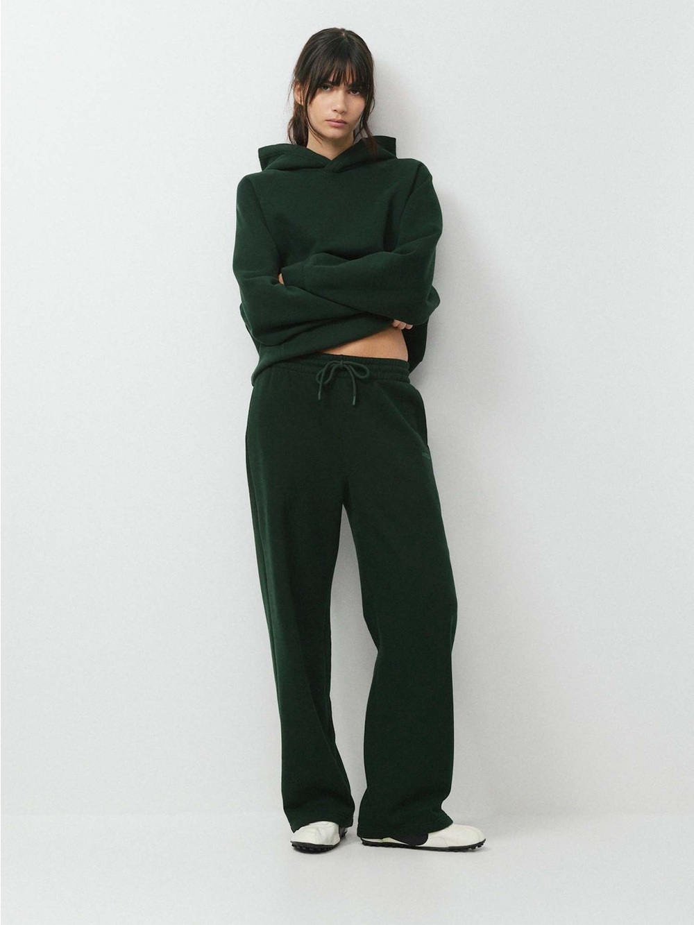 Aritzia Cozy Sweatfleece Boyfriend Wide Sweatpant Figtree Green